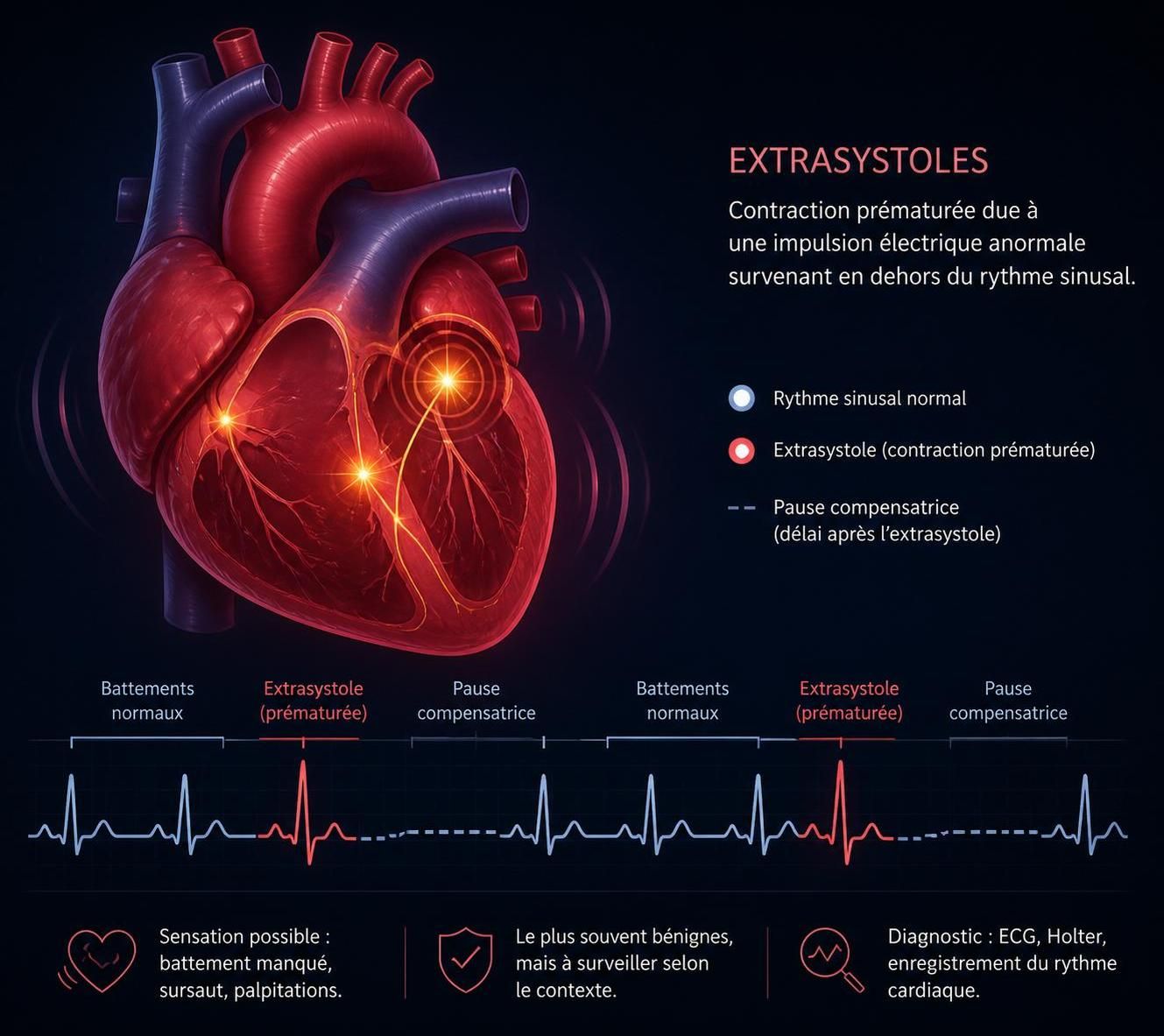 découvrez les causes et les signes des extrasystoles au repos, ces battements cardiaques irréguliers qui peuvent révéler des alertes importantes pour la santé de votre cœur.