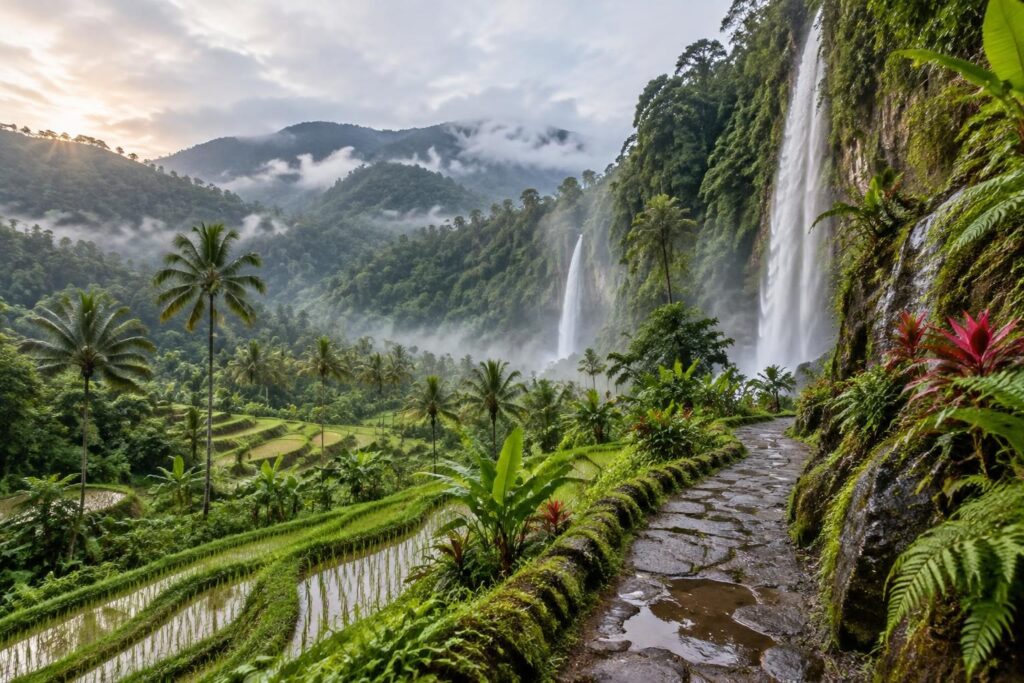 découvrez munduk, au nord de bali : cascades spectaculaires, rizières en terrasses, plantations de café et randonnées au cœur d’une nature préservée.